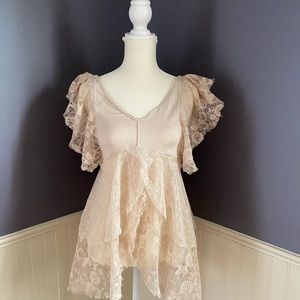 Free People Heatherton Tiered lace top